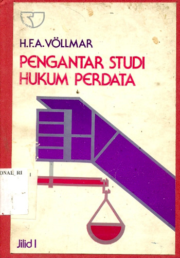 Cover Pengantar studi hukum perdata / H.F.A. Vollmar ; terjemahn oleh I.S. Adiwimarta