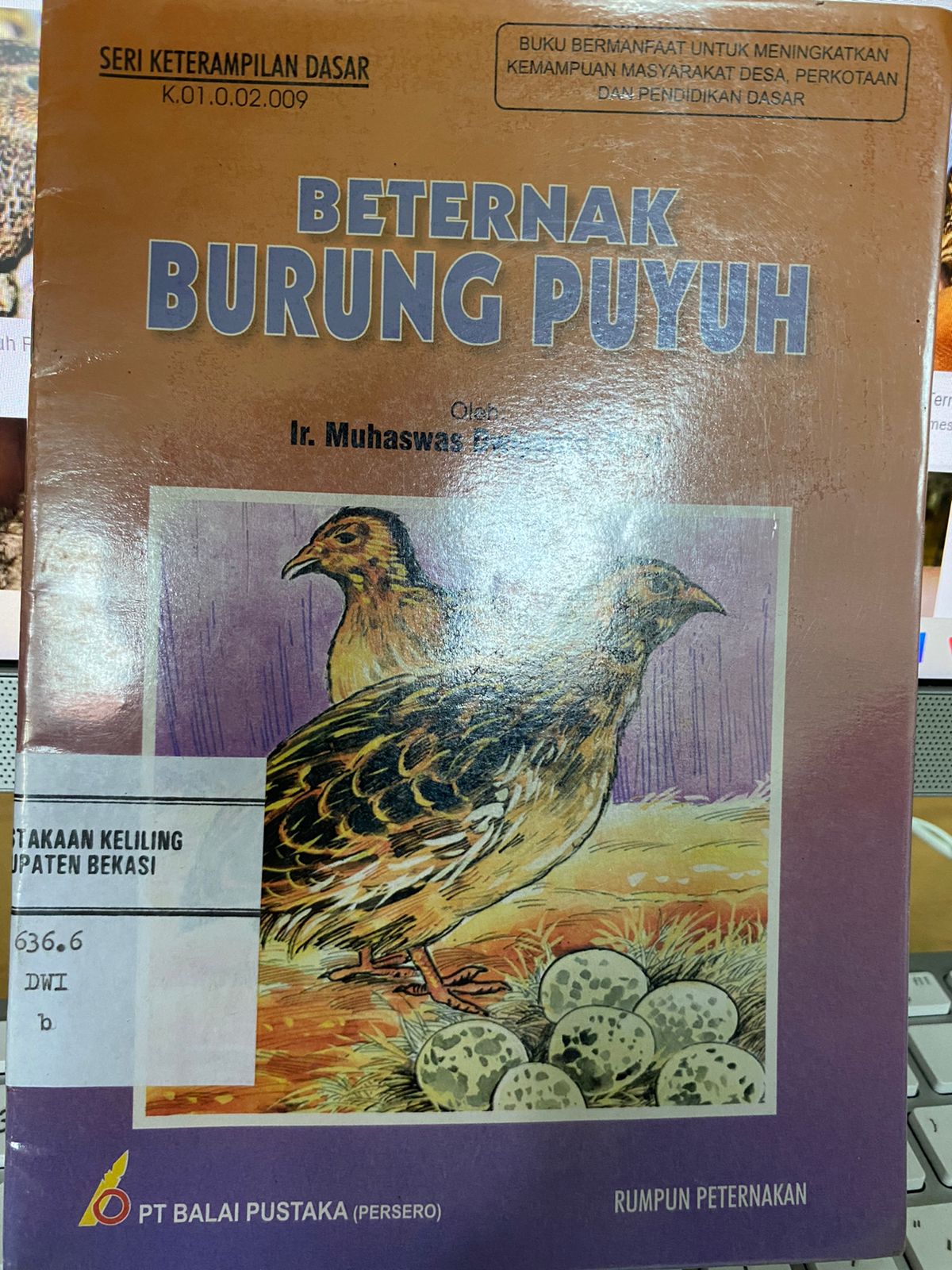 Sampul Beternak Burung Puyuh / Muhawas Dwiyanto
