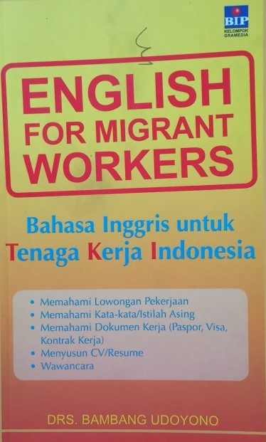 Sampul english for migrant workers / Bambang Udoyono; penyunting, Leo Paramadita G