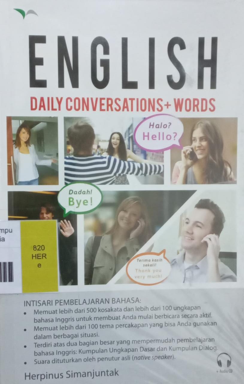Sampul English daily consevations+words / Herpinus Simanjuntak