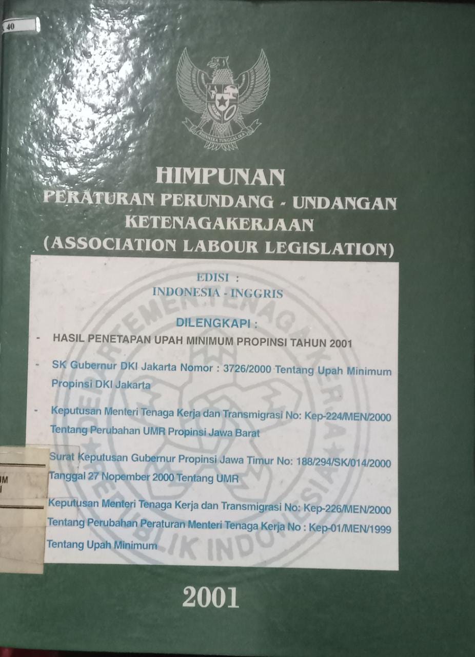 Sampul Himpunan Peraturan Perundang-undangan Ketenagakerjaan ( Association Labour Legislation)