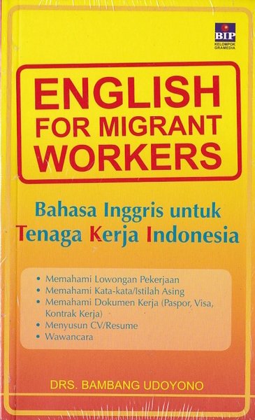 Sampul English for migrant workers / Bambang udoyono