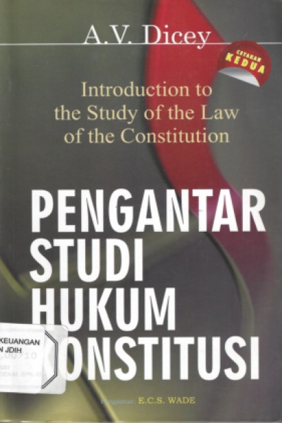 Sampul Pengantar Studi Hukum Konstitusi / Dicey, AV