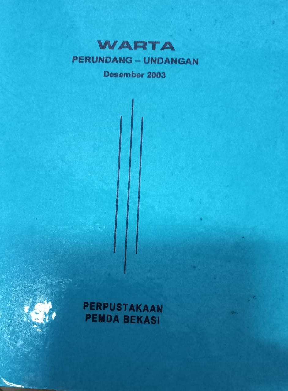 Sampul Warta Perundang Undangan Desember 2003 / Alit Wiratmaja