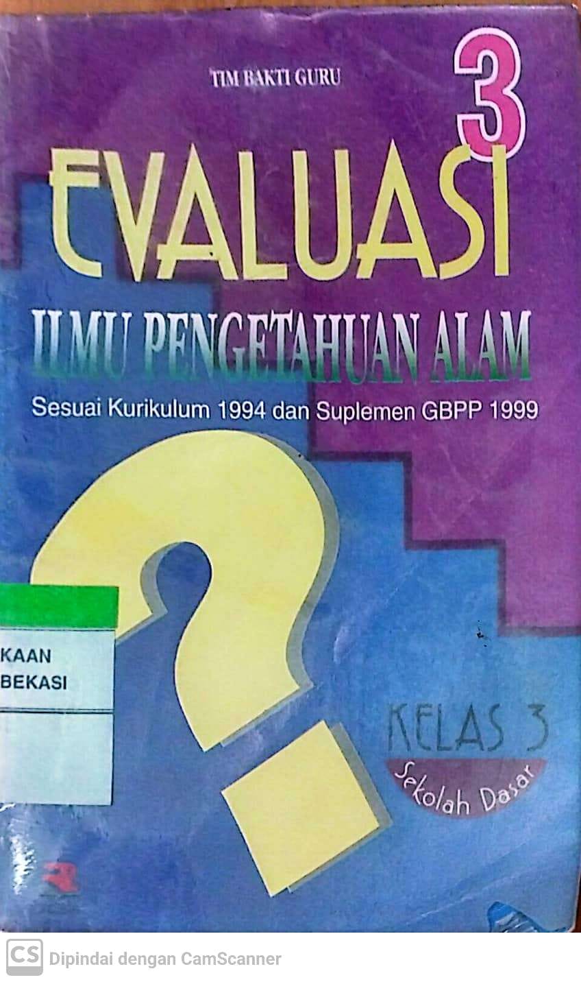 Sampul Evaluasi Ilmu Pengetahuan Alam 3 / Soenarjo