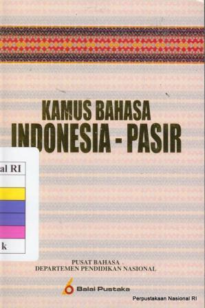 Sampul Kamus bahasa Indonesia-Pasir / Syahrial SAR Ibrahim
