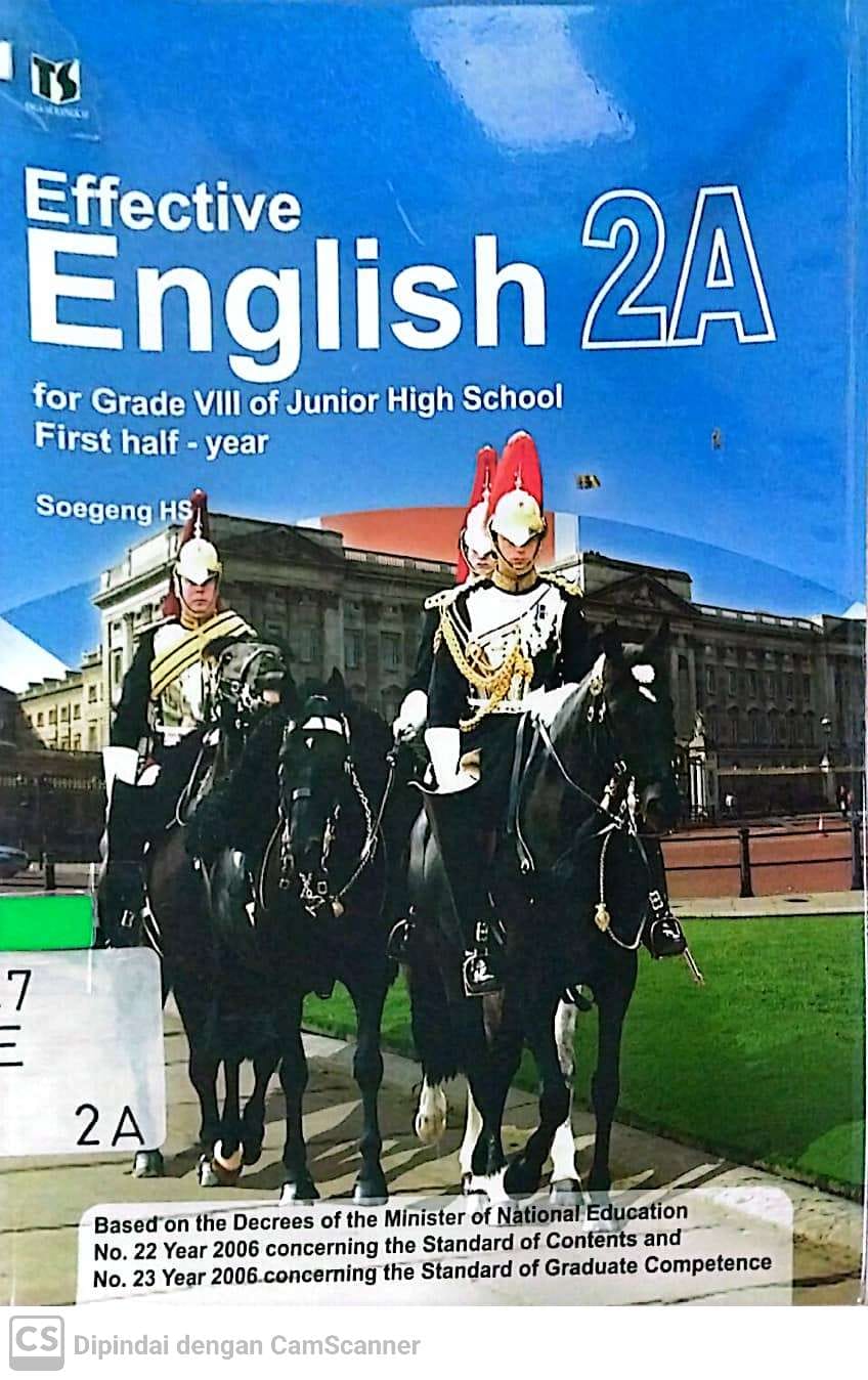 Sampul Effective English 2A :  for grade VIII of junior high school first half - year / Soegeng HS