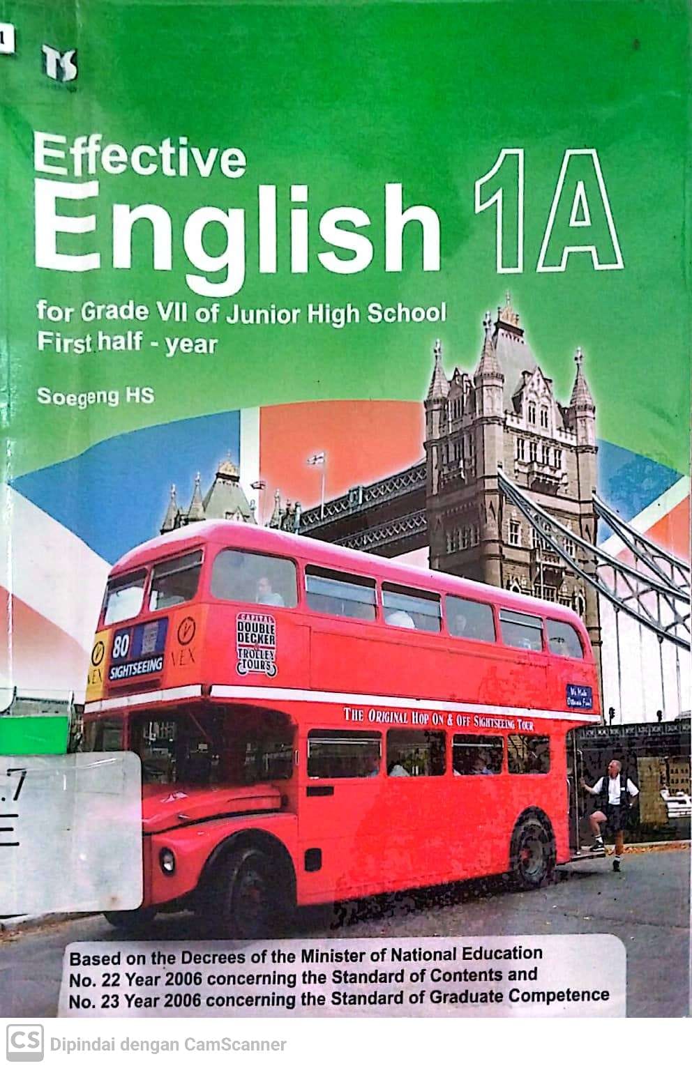 Sampul Effective English 1A :  for grade VII of junior high school first half - year / Soegeng HS