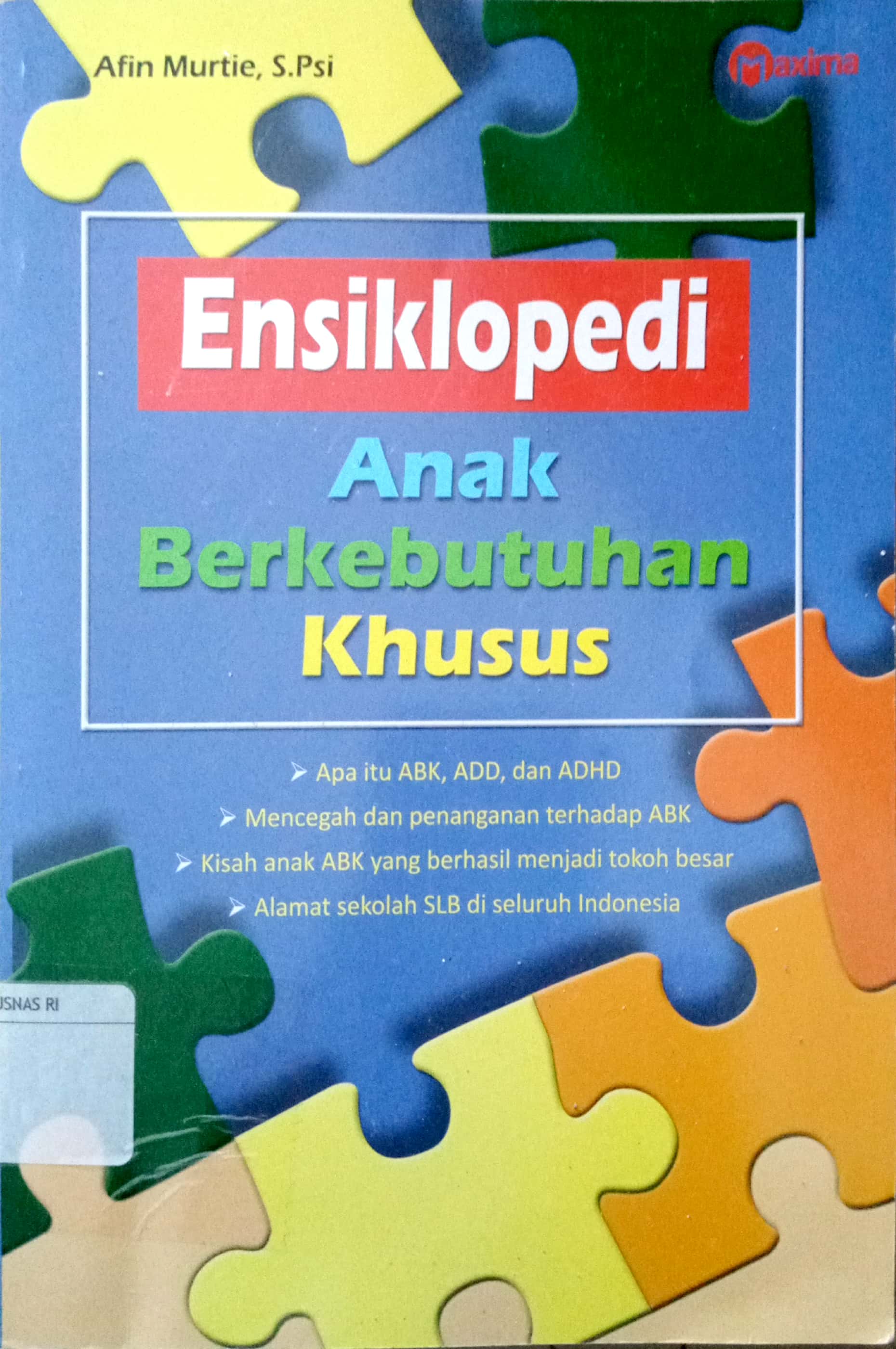 Sampul Ensiklopedi Anak Berkebutuhan Khusus / Afin Murtie