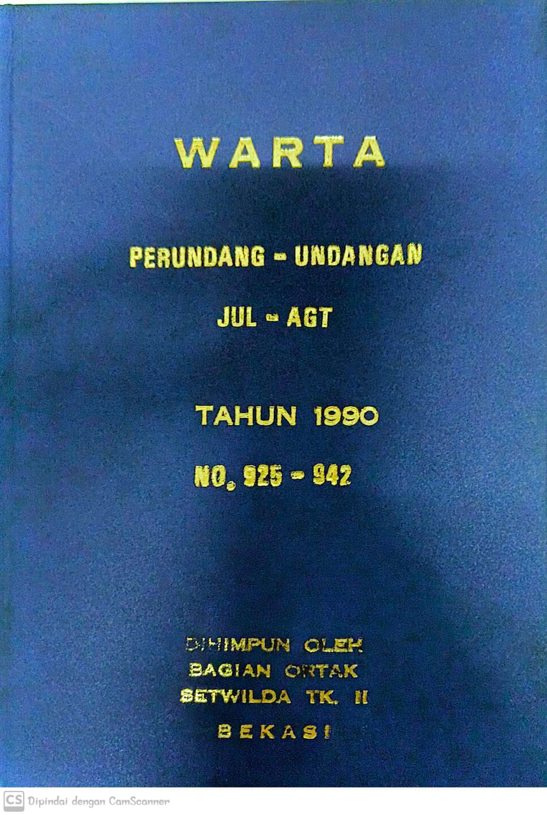 Sampul Warta Perundang Undangan JULI - AGUSTUS 1990