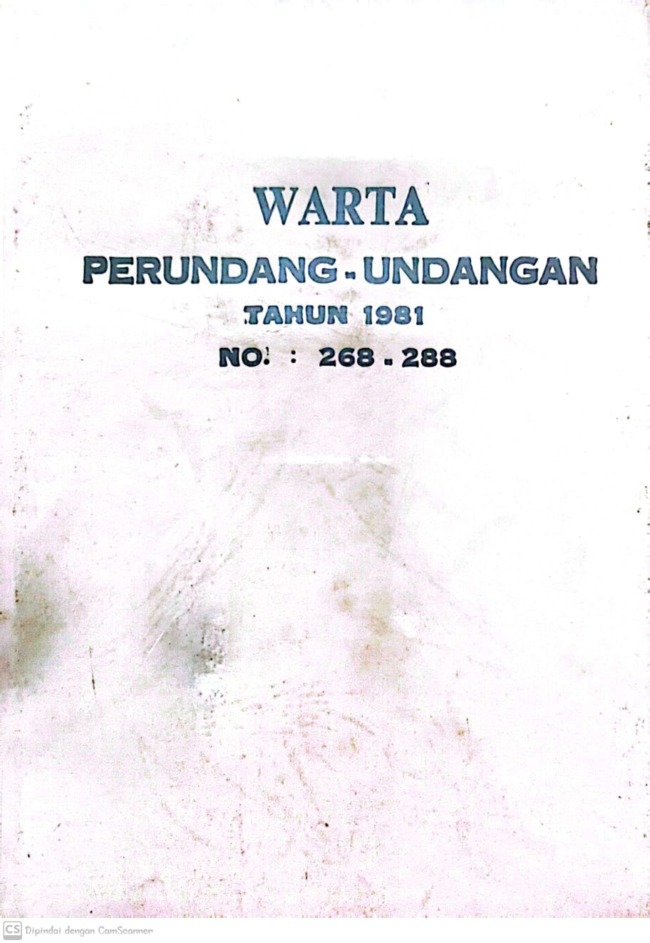 Sampul Warta Perundang Undangan 1981 NO. 268 - 288