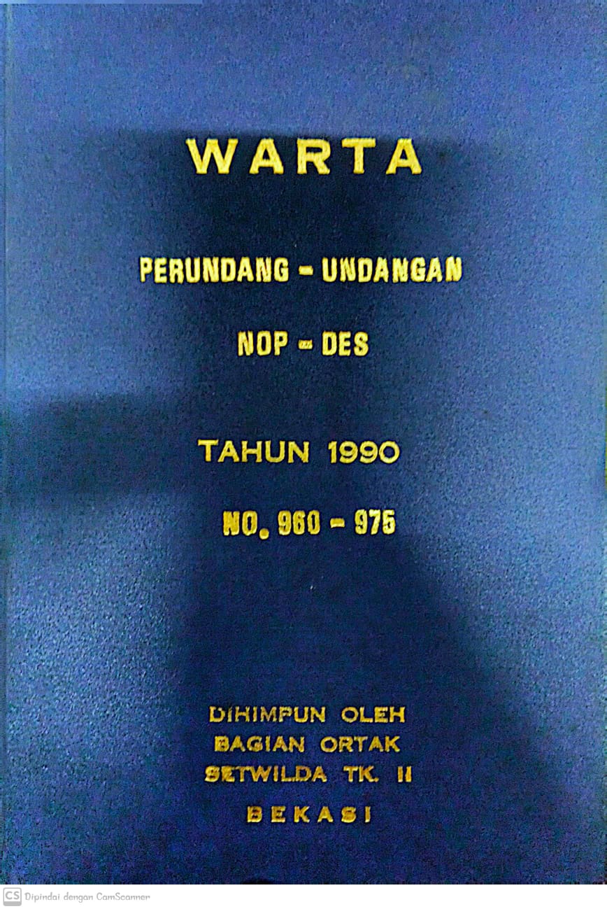 Sampul Warta Perundang Undangan NOPEMBER - DESEMBER 1990