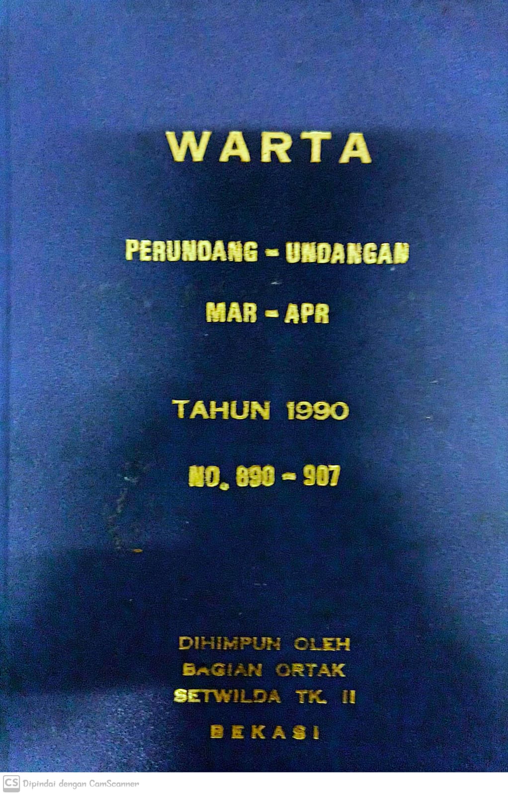 Sampul Warta Perundang Undangan Maret - April 1990