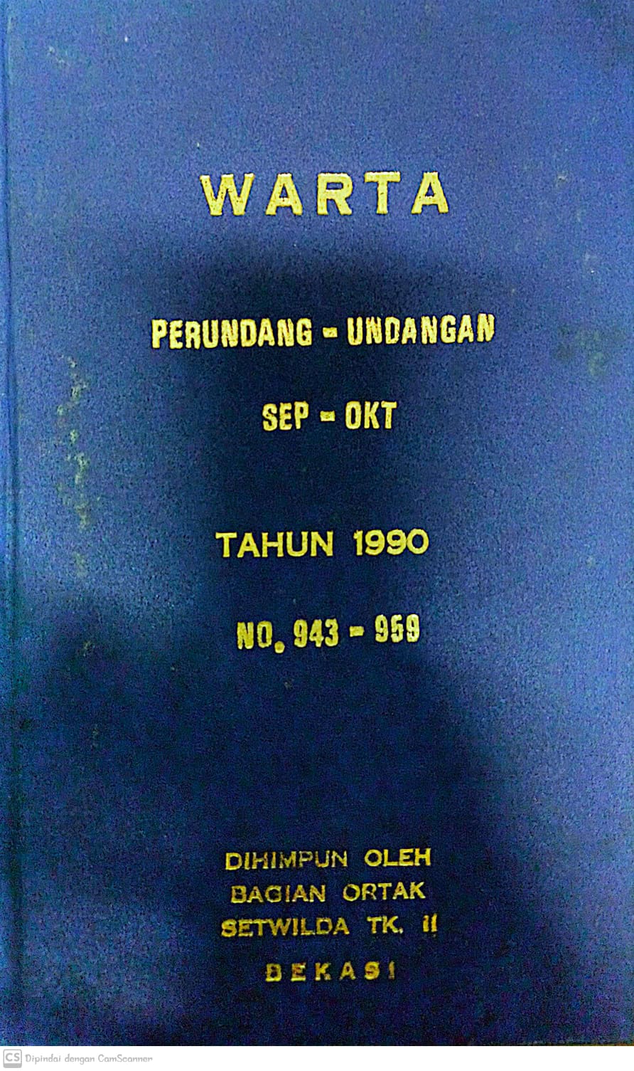Sampul Warta Perundang Undangan September - oktober 1990