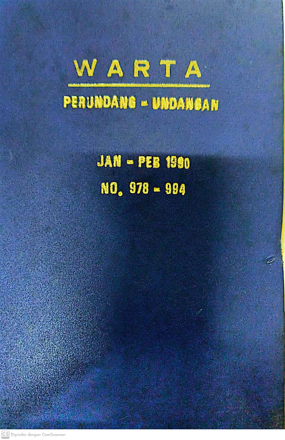 Sampul Warta Perundang Undangan jan-peb tahun 1990 no. 978-994