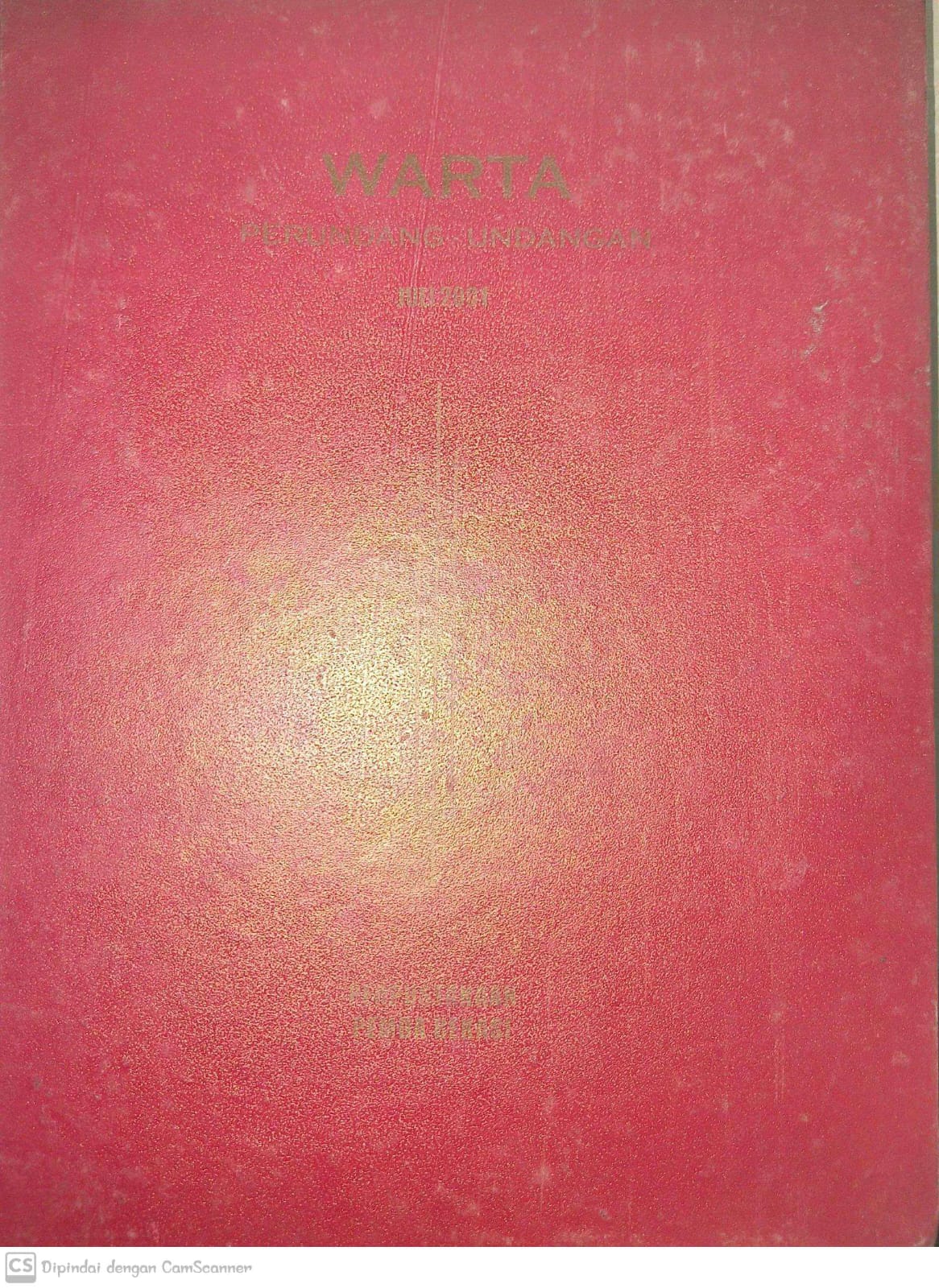 Sampul Warta Perundang Undangan Maret 2001 / Mohamad Sobary