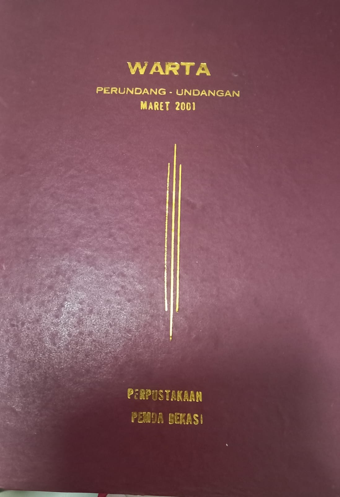 Sampul Warta Perundang-Undangan Maret 2001 / Mohamad Sobary