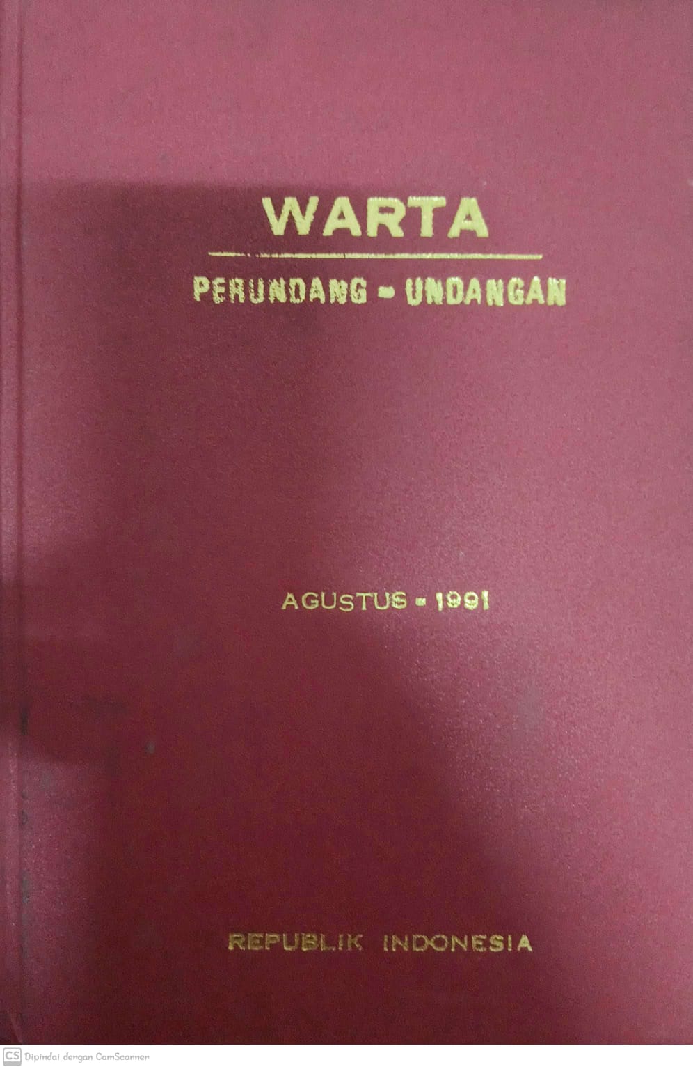 Sampul Warta Perundang Undangan Agustus 1991 / Mohamad Sobary