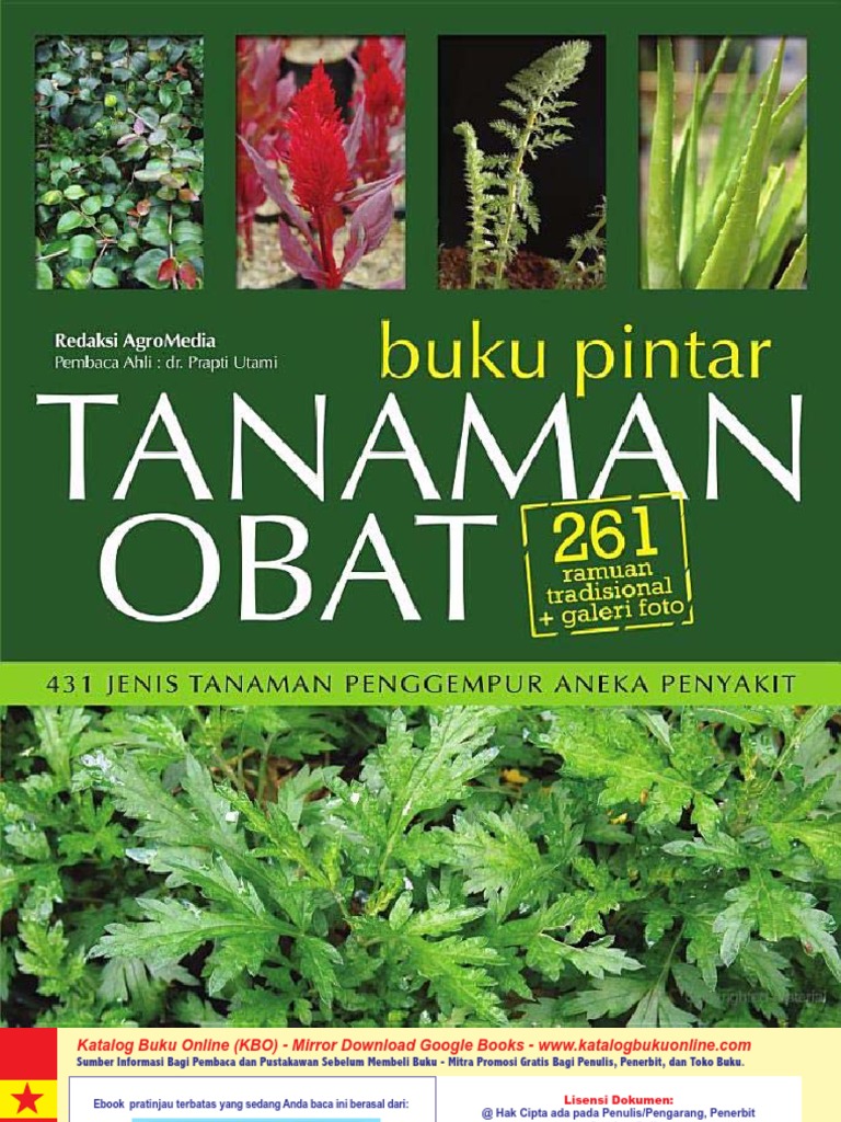 Sampul Buku pintar tanaman obat :  431 Jenis tanaman pengempur aneka penyakit / dr. Prapti utami