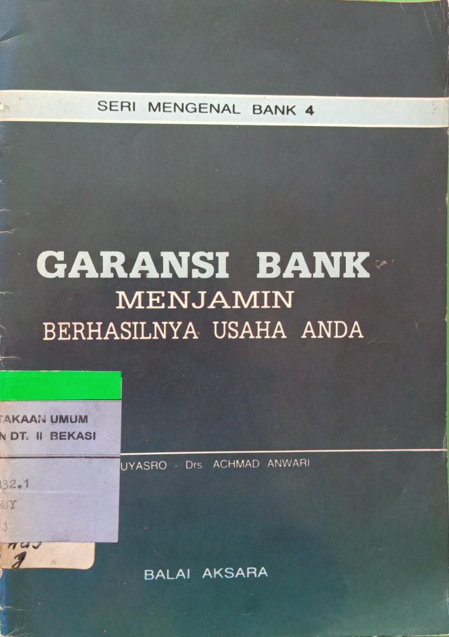 Cover Garansi BANK :  Menjamin berhasilnya usaha anda / Huyasro