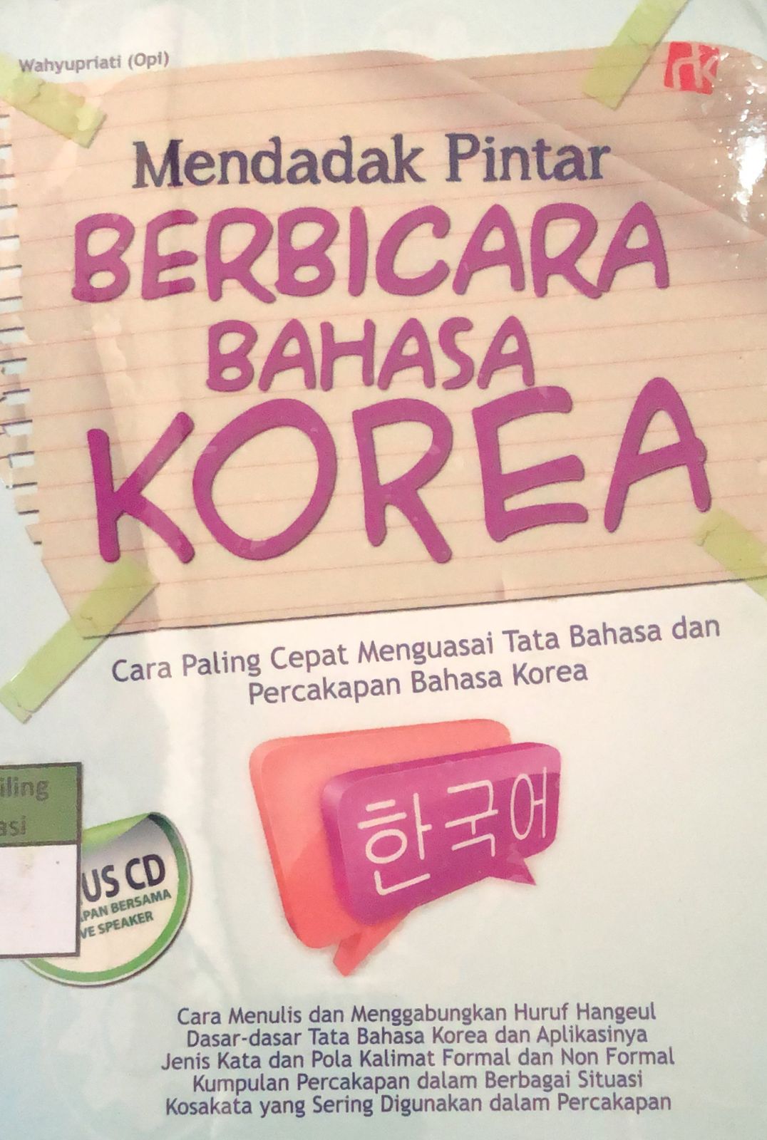 Cover Mendadak Pintar Berbicara Bahasa Korea / Wahyupriati