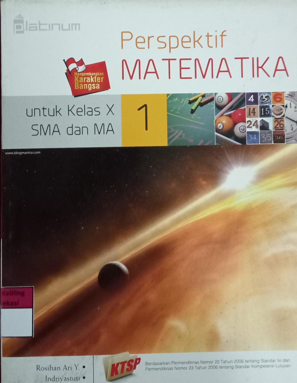 Sampul Perspektif Matematika 1 :  untuk kelas X SMA DAN MA / Rosihan Ari Y