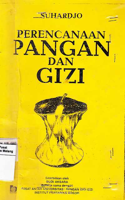 Sampul Perencanaan pangan dan gizi / Suhardjo