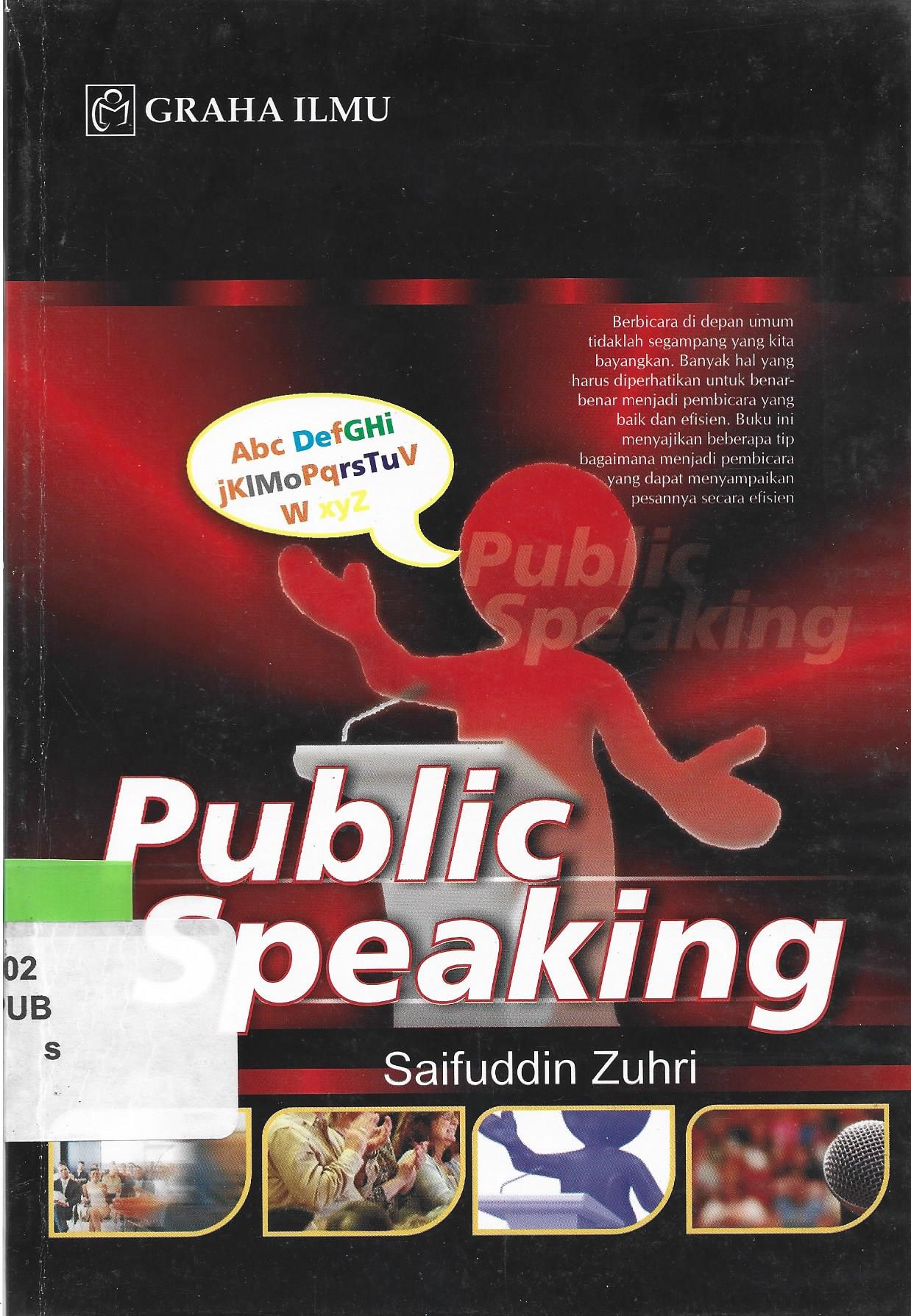 Sampul Public speaking / Saifuddin Zuhri