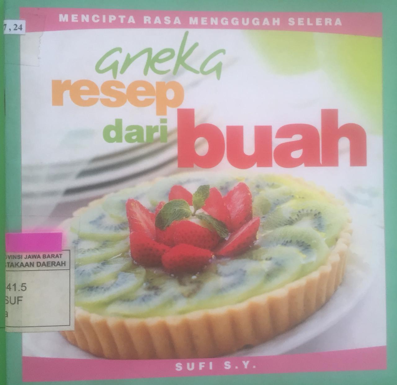 Sampul Aneka resep dari buah / Sufi S. Y.
