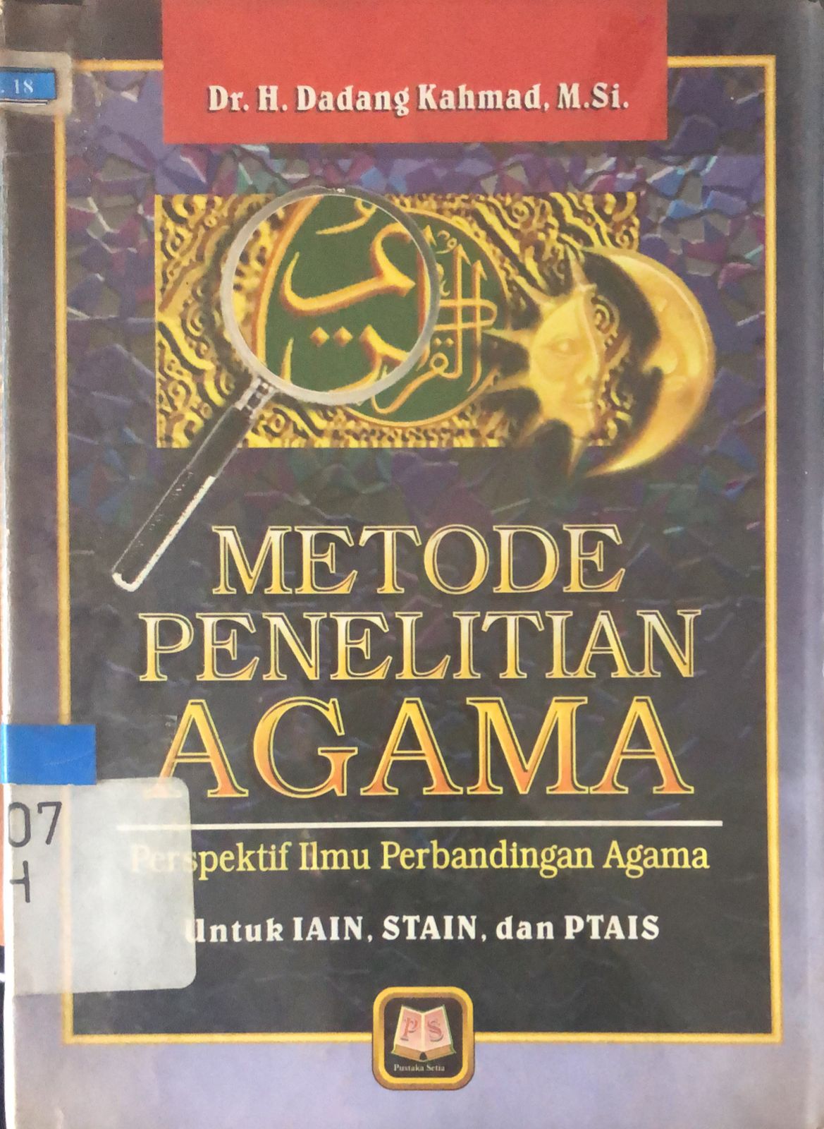 Cover Metode Penelitian Agama / Dadang Kahmad
