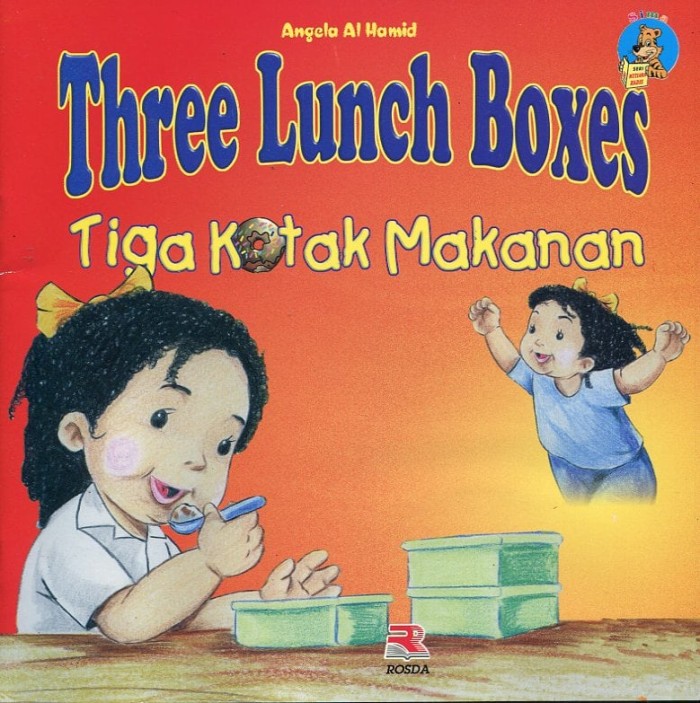 Sampul three lunch boxes :  tiga kotak makanan / Angela Al Hamid ; penerjemah, Alwiyah Abdurrachmman, Amru Asykari