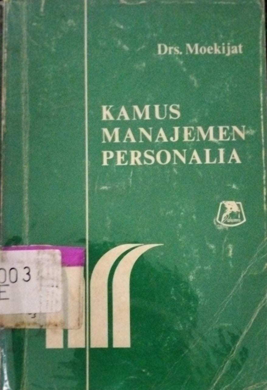 Sampul Kamus Manajem Personalia / Moekijat