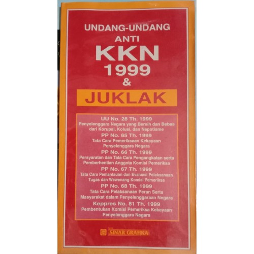 Sampul Undang-Undang Anti KKN 1999 & Juklak