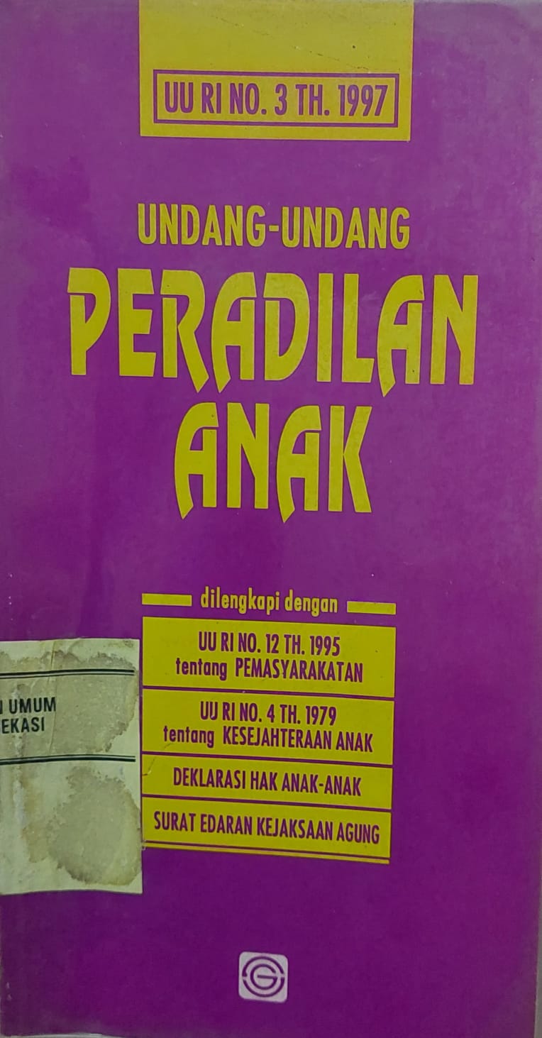 Sampul Undang-Undang Peradilan Anak :  (UU No. 3 Tahun 1997)
