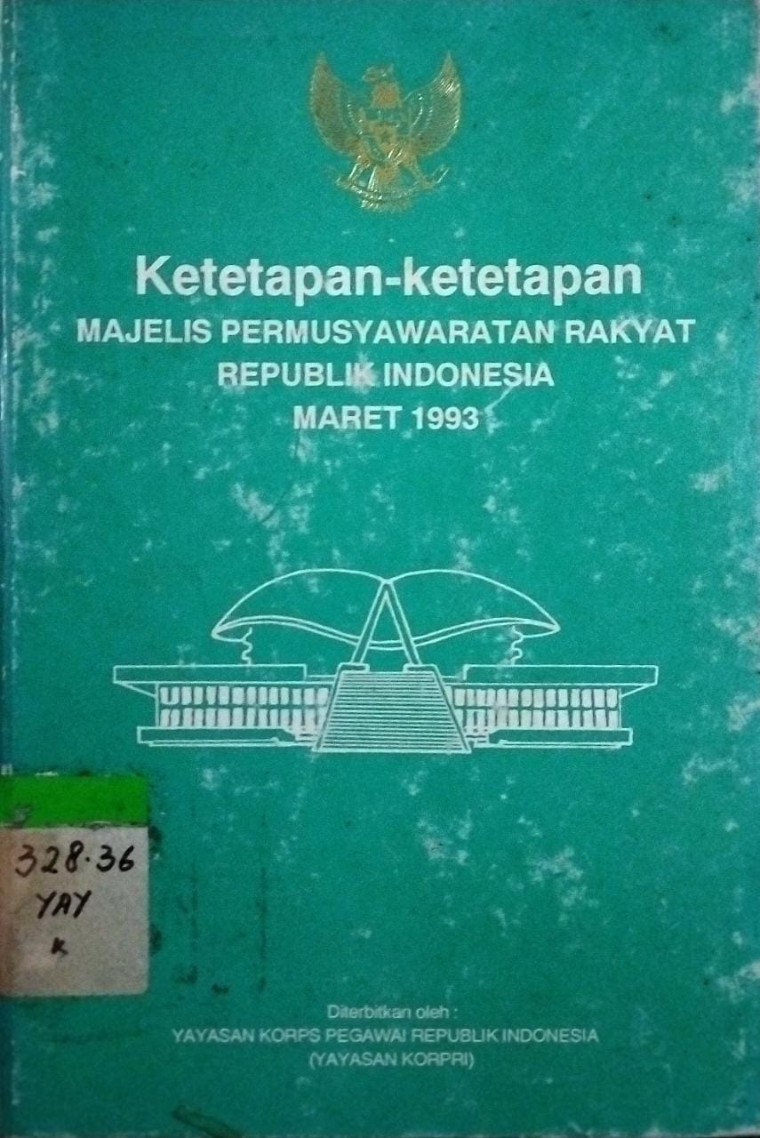 Sampul Ketetapan-Ketetapan Majelis Permusyawaratan Rakyat Republik Indonesia Maret 1993