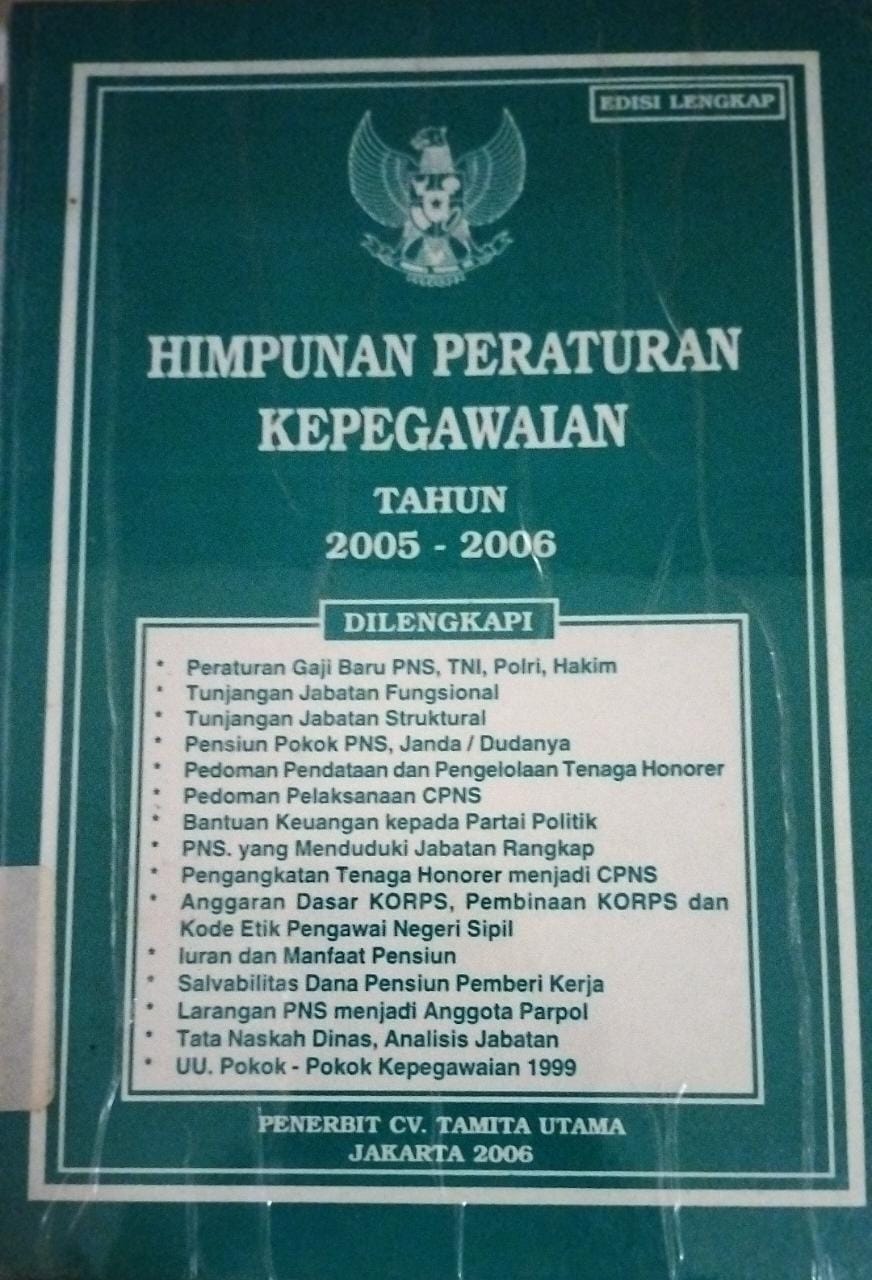 Sampul Himpunan Peraturan Kepegawaian Tahun 2005-2006