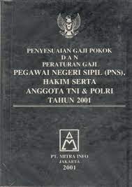 Cover Penyesuaian Gaji Pokok dan Peraturan Gaji Pegawai Negeri Sipil (PNS), Hakim Serta Anggota TNI & Plori Tahun 2001