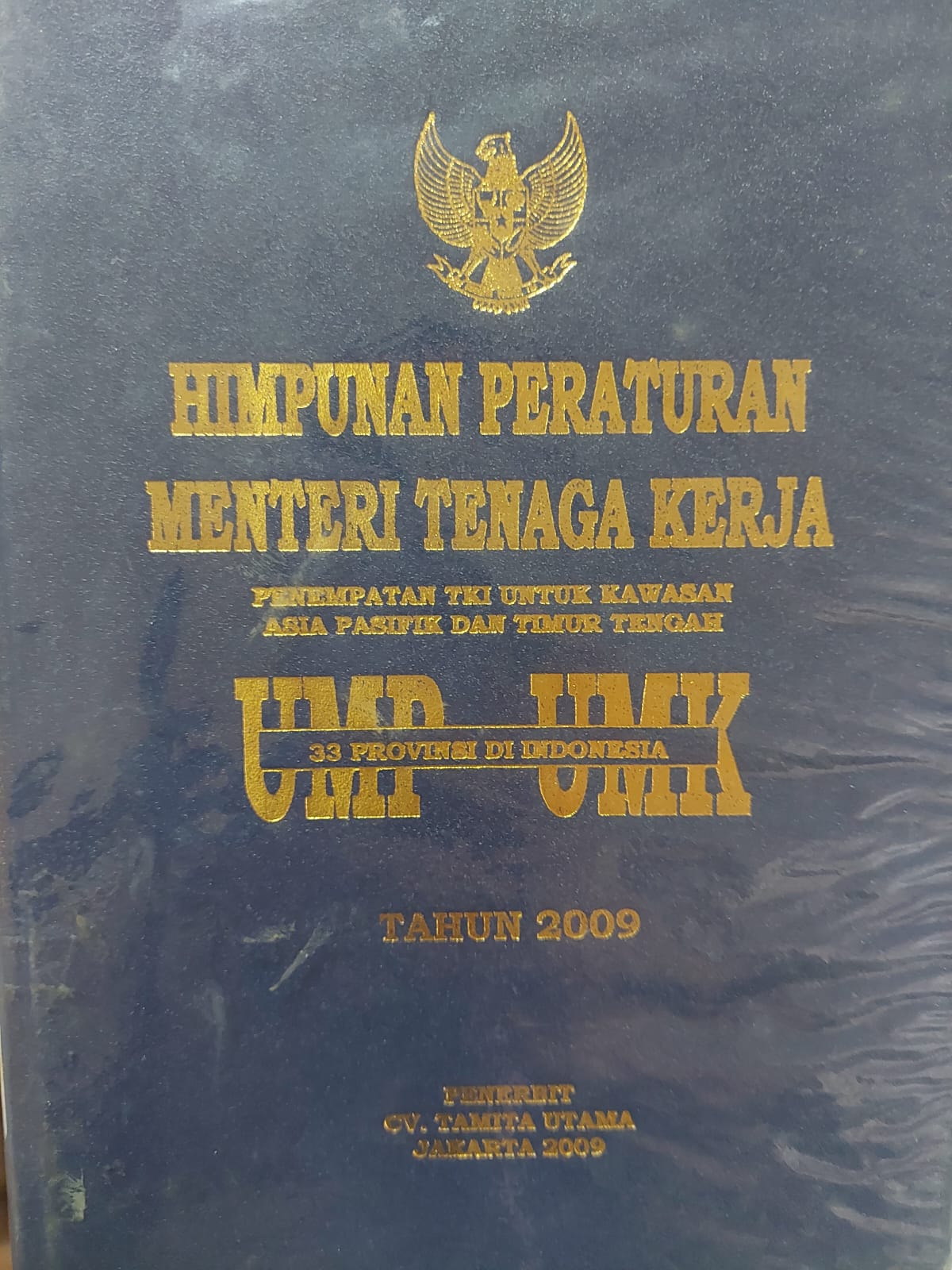 Sampul Himpunan Peraturan Menteri Tenaga Kerja Penempatan TKI Untuk Kawasan Asia Pasifik dan Timur Tengah UMP UMK 33 Provinsi di Indonesia Tahun 2009