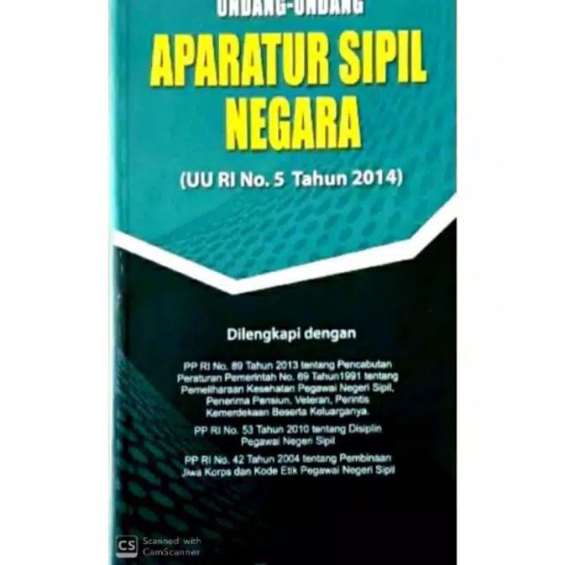 Sampul Undang-undang aparatur sipil negara :  UU RI No.5 Tahun 2014