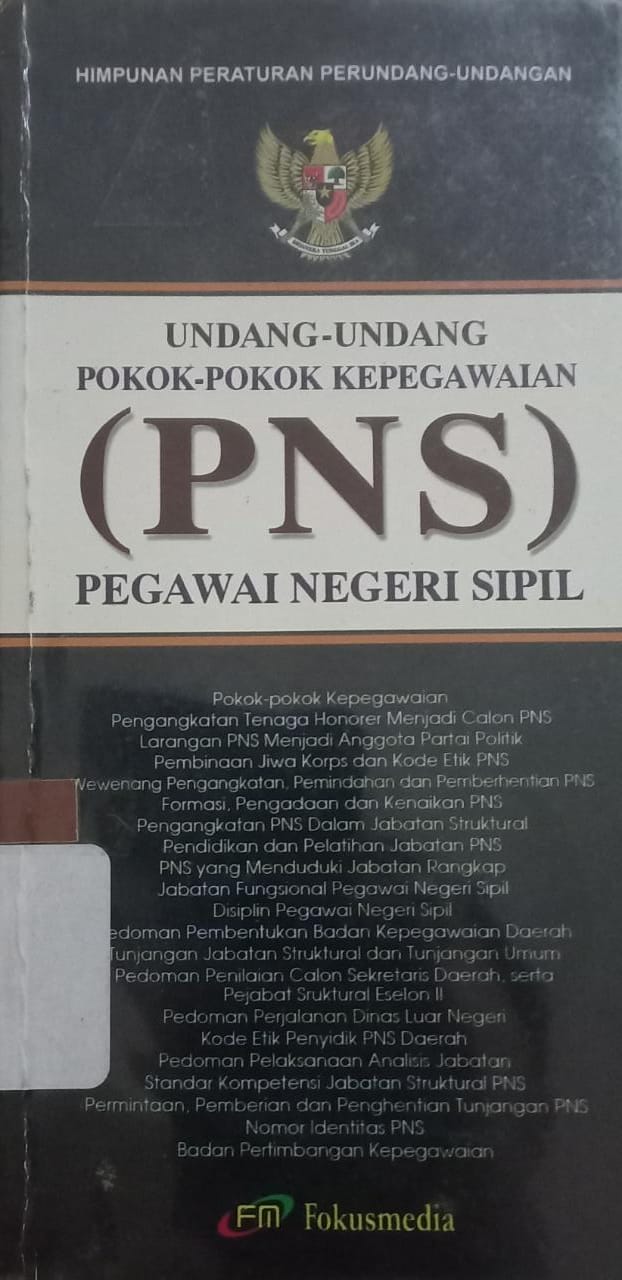 Sampul Undang-undang Pokok-pokok kepegawaian (PNS) Pegawai Negeri Sipil / INDONESIA