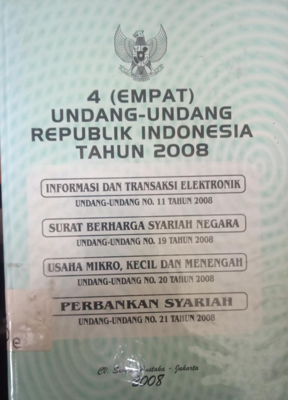 Cover 4 (Empat) Undang-Undang Republik Indonesia Tahun 2008