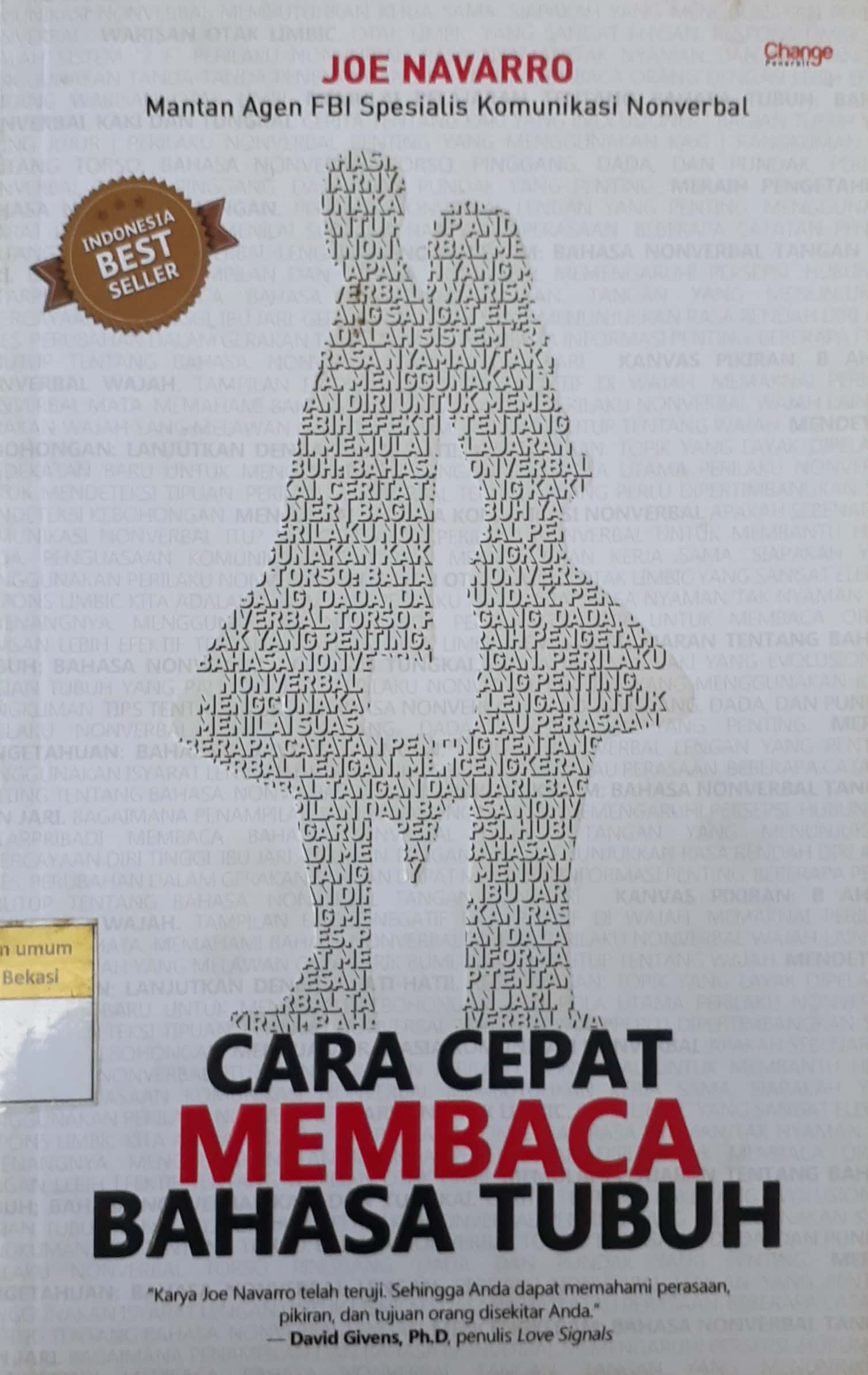 Sampul Cara cepat membaca bahasa tubuh / Joe Navarro, Marvin Karlins ; editor, Daniel Bukit ; penynting, Ati Cahayani