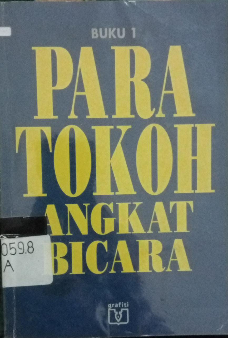 Sampul Para Tokoh Angkat bicara :  Buku 1
