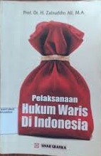 Sampul Pelaksanaan hukum waris di Indonesia  H. Zainuddin Ali / H. Zainuddin Ali