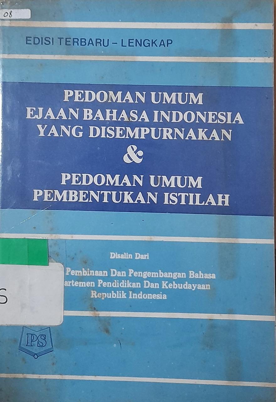 Sampul Pedoman Umum Ejaan Bahasa Indonesia yang Disempurnakan & Pedoman Umum Pembentukan Istilah